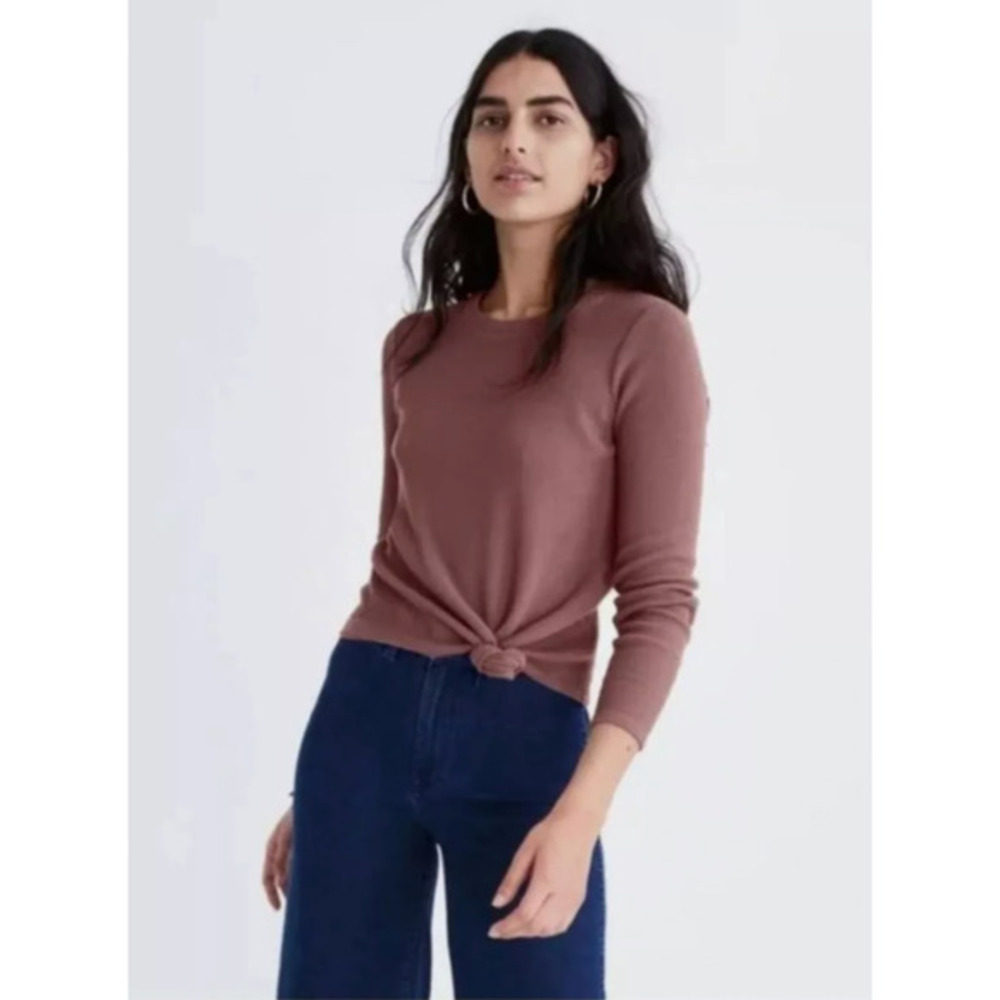 Madewell Texture‎ & Thread Jacquard Knot-Front Top Mauve